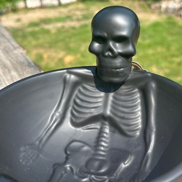 NEW Home Essentials Black 3D Skeleton Double Walled Ceramic Bowl - Picture 2 of 5